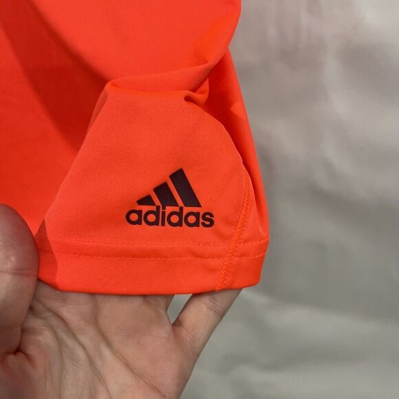 Adidas Women M Neon Orange Tank Top Tennis Pickleball Designer Elegant Mesh - Picture 4 of 9